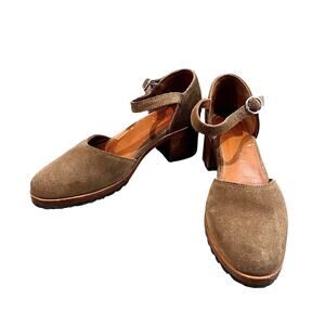 PATINA by Portland Leather Mary Jane Size 8 Brown Suede Block Heel